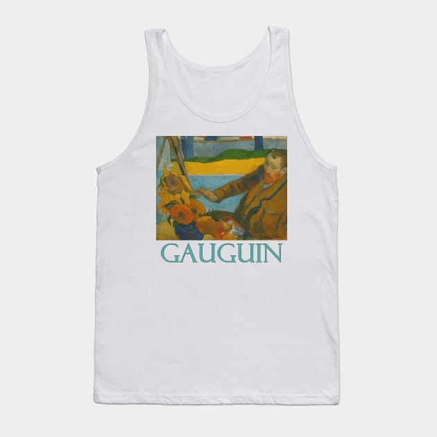 Van Gogh Painting Sunflowers (1888) by Paul Gauguin Tank Top by Naves